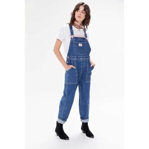 Urban Outfitters X Lee Denim Overalls Retro Medium Wash Straight Leg